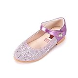 Tipo de tacón: Plano Zapatos Niñas Carnaval Zapato Princesa Niña Sandalias de Vestido Flat Shoes Bailarinas Princesa Zapatos con Tacón para Cumpleaños Fiesta Cosplay (35 EU, Morado)