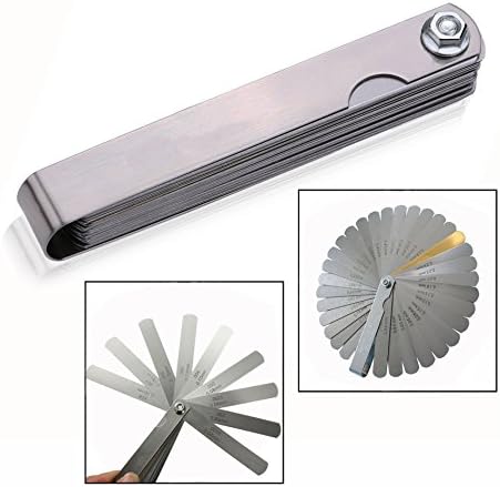 Cisixin 32 Pieces Master Feeler Gauge Distance Gauge Feeler Gauge Stainless Steel Foldable Feeler Gauges Measuring Tool