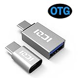 ICZI Adattatore USB C a Micro USB Femmina + Adattatore USB C a USB 3.0 A Femmina in Alluminio per Samsung Galaxy S8/Note8, Honor 9/8/8 Pro, Macbook Pro, Nexus 5X/6P, Huawei P9/P10/Mate 9, LG G5/G6, Asus ZenFone 3, One Plus 5/3/3T, Nintendo Switch ecc [Argento]