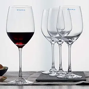 SYANKA Glass Wine Glass - Set Of 4, Clear, 360ml