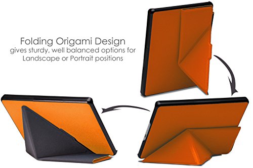 Forefront Cases   Kobo Aura Edition 2  Modelo 2016  Origami Funda Carcasa Stand Smart Case Cover     Ultra Delgado Ligera y Protecci  n Completa del Dispositivo con Funci  n Auto Sue  o Estela  Naranja 