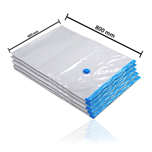 5 Stück HSM Vakuumbeutel für Kleidung Bettwäsche Bettdecken Kompressionsbeutel Aufbewahrungsbeutel Kleiderbeutel 60 x 80 cm - 2