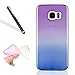 Produktbild Galaxy S3 Mini Hülle,Silikon Schutzhülle für Samsung S3 Mini,Leeook Schön Cute Elegant Retro Kreative Gradient Blau Lila Silikon Crystal Cover TPU Ultra Dünn Flexible Soft Dauerhaft Durable Case Schutz Handytasche Durchsichtig Transparent TPU Silikon Dünne Schale Etui Handyhülle Rückseite Bumper Case Cover für Samsung Galaxy S3 Mini + 1 x Schwarze Eingabestift-Blue Purple