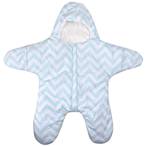 ZOEREA Newborn Infant Baby Bunting Bag Winter Thick Starfish Sleeping Bag Green