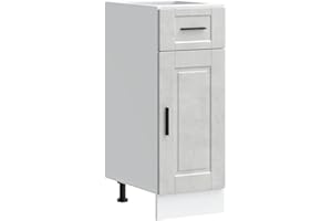 vidaXL Base da Cucina Porto Grigio Cemento in Legno Multistrato, Mobile Base lavello, Mobile Base Cucina con cassetto, Mobile Base lavello