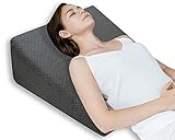 QUEEN ROSE Coussin de lit en Mousse à mémoire de Forme, pour Douleur Dos et Nuque, Meilleure Respiration et Circulation, Reflux Acide, avec Housse Lavable, Noir