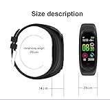 Intelligentes Armband Gesundheits- Und Fitnesserkennung Bluetooth 4.0 Eingebaute 32-GB-Festplatte 90-mAh-Batterie IP67-wasserdicht 0 96-Zoll-Farbdisplay, Blue