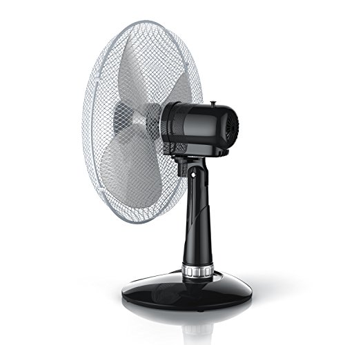 Brandson – Tischventilator 40cm / Windmaschine | Tisch Ventilator mit 3-Leistungsstufen | Leistungsaufnahme 50W | angenehmes Betriebsgeräusch | Neigungswinkel ca. 30° | Oszillation ca. 85° | schwarz / silber - 3