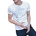 Produktbild Ba Zha Hei Mode-Persönlichkeit Männer Casual Schlank Kurzarm Printed Shirt Top Bluse Sport Fitness Gym & Freizeit Bande Herren Kostüm Print Basic Crew Neck Tall & Slim Shirt (Weiß, M)