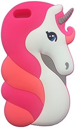 New Luxury Unicorn Magic Animal Superhero Cartoon Kawaii Cute 3D Shape Soft Silicone Rubber Case Cover Holder Back Gel Tpu Skin For iPhone 6 Plus 6s Plus ( HOT PINK ) © Sloth Cases