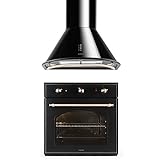 Der Klarstein Vilhelmine Noir Backofen glänzt mit Drehreglern in Kupferoptik, einem ebensolchem Griff an der Backofentür sowie einem geschwungenem Backofenfenster.