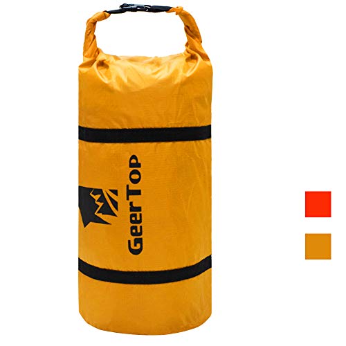 Geertop Bolsa para Tienda de Campaña de Lona 20D Ultraligera - Bolsa de Transporte Ajustable - para Deportes al Aire Libre y Acampadas (Amarillo, para Tienda DE 2-3 Personas)