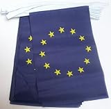 bandera de europa del este Acabados : AZ FLAG Guirnalda 6 Metros 20 Banderas de Europa 21x15cm - Bandera Union Europea - UU.EE 15 x 21 cm - BANDERINES