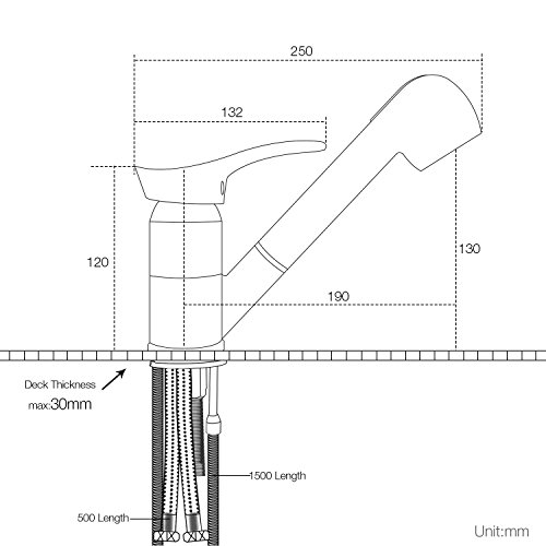 Spültischarmatur Küche bleifrei KTW-A geprüft mit herausziehbare Brausekopf 2 Starhlarten 360° Schwenkbar Verchromt Armatur Spüle - 7