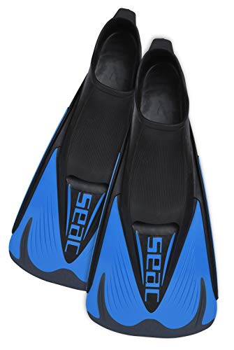 Seac Speed S Aletas Cortas de natación para Entrenamientos en la Piscina y en el mar, Unisex, Azul/Negro, 36/37