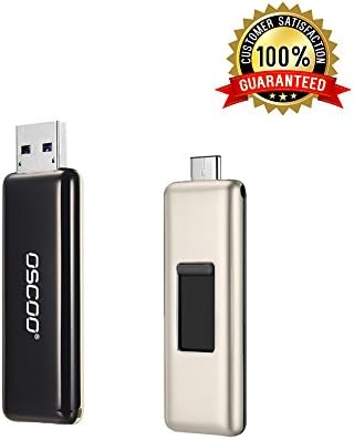 OSCOO Type-C 3.1/USB 3.0 Ultra Dual USB C Flash Drive USB 3.0 Memory Stick (128G, Black)