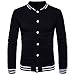 Produktbild Winterpullover Strickwaren VENMO Neue Fashion Jacket Warm Wintermantel Slim Overcoat Kleider Herren Bomberjacke Winter College Männer Übergangsjacke Bomber Pilotenjacke Baseballjacken (L, Black)
