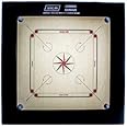 siscaa Club Jumbo Genius English Birch Fast Rebound Waterproof Carrom Board with Coin, Striker, Powder, 36mm Multicolor for all ages