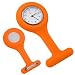 Sonline Nurses Brooch Silicone Rubber Tunic Fob Watch Orange