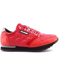 Love Moschino Zapatos Mujer Sneakers JP0500 PU Cuori Pace Rossa Red Rojo Nuevo