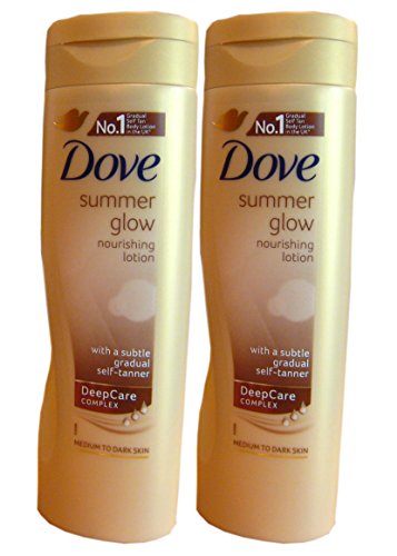 Dove Summer Glow Gradual Self Tan Body Lotion Medium To Dark 2 X 250 Ml = 500Ml