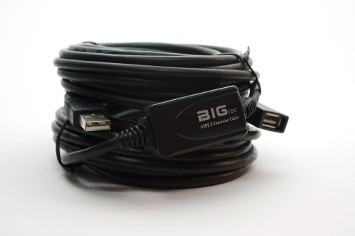 BIGtec 10m USB 2.0 aktiv Verlängerung , USB Repeater Kabel , USB Signalverstärker , USB Extension Cable 10m , aktives USB Kabel zum Verlängern Ihrer Geräte ohne Datenverlust , USB Verlängerung , USB A Stecker auf USB A Buchste A/A Verlängerungskabel - 2