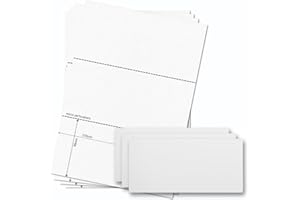 OfficeGear DL Cards 3-up [25 Sheets - 75 Pack] 99x210mm Perforated Printable 120gsm Card for Flyers Compliment Slips Gift Vouchers Invitations Includes Design Template