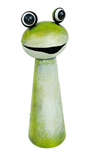 Süßer Zaunhocker aus Metall - FROSCH - 27cm hoch - Pfostenhocker Zaungast