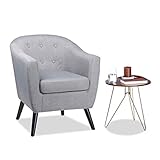 Langlebig: Sessel mit strapazierfähigem Stoffbezug - Dazu 4 stabile Holzbeine mit Bodenschonern