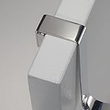 mDesign Türgarderobe – Haken zum Hängen über der Tür – mit 1 Haken für Mäntel, Jacken, Bademäntel, Handtücher in Flur und Bad – super Ergänzung für die Garderobe – rostfreier Stahl, gebürstet - 5