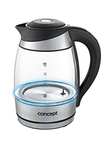 Concept hausgerate rk4060 Glas Wasserkocher, Herausnehmbarer Anti-Kalk-Filter, 1,8 L mit Temperatureinstellung, 2200 W, edelstahl / glas - 9