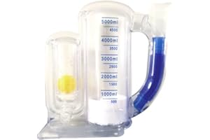zalati Entrenador de respiración para espirometría de 5000 ml, transpirable, capacidad vital, para entrenamiento en casa y oficina