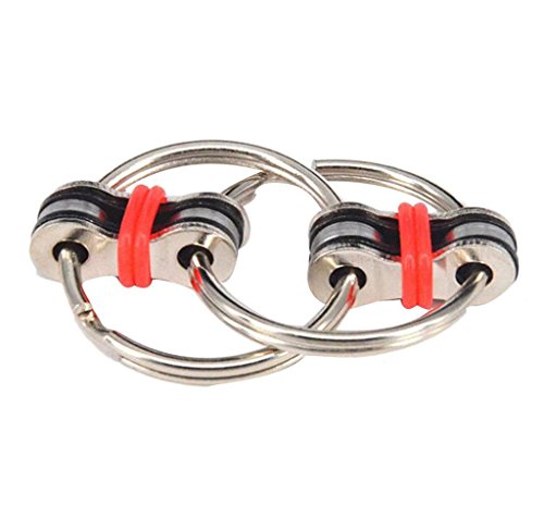 Malloom 2017 Chain Fidget Toy Hand Spinner Key Ring Sensory Toys Stress Relieve ADHD Top ZZY (Red)