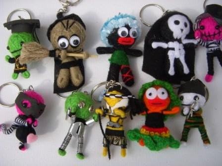 Voodoo Cutie doll - Mixed Pack of 10 small 1.5 inches tall - woollen dolls decorated by hand