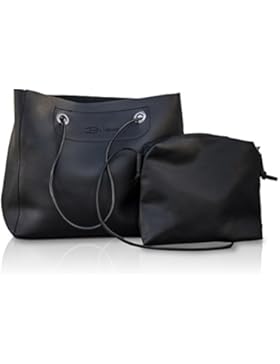 Damen Handtasche im 2er Set | Henkeltasche mit Clutch | kleiner Shopper | Abendtasche mit Magnetverschluss | Joesy