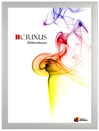 Crixus35 Bilderrahmen für 60 x 160 cm Bilder, Farbe: Silber, Holzrahmen MDF Maßanfertigung mit Acryl Kunstglas und MDF Rückwand innen Weiß lackiert, Rahmen Breite: 35mm, Aussenmaß: 65,6 x 165,6 cm