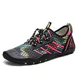  Zapatos de Agua Hombre Mujer Zapatillas para Playa Surf Natación Calzado Piscina Secado Rápido Escarpines Rojo 37