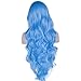 DAOTS 32" Cosplay Wigs Halloween Wig Long Hair Heat Resistant Curly Wave Hairs for Women(light blue)