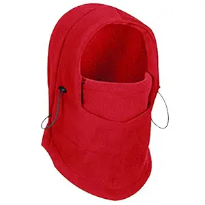 Leoie Thermal Warm Soft Fleece Bike Bicycle Cycle Face Mask Snood Hood Neck Scarf Red One Size