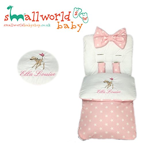 Personalised Pink Star Bambi Footmuff Cosytoes