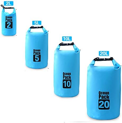 Dry Bag Waterproof Floating Dry Gear Bags for Boating, Kayaking, Fishing, Rafting, Swimming, Camping and Snowboarding(5L-Blue2)