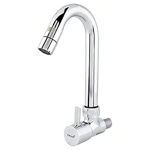 SBD Brass Cubix Chrome Finished Wall Mounted Sink Cock Tap (Silver)