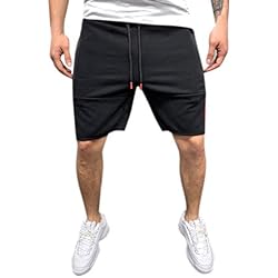 Pantalones Cortos para Hombre,JiaMeng Zipper Splice Stripe Trabajo en la Playa Pantalones Cortos para Pantalones Cortos Ocasionales Pantalones Hombre Pantalones Cortos Jogging