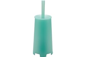 Gedy Oscar Scopino WC da appoggio Colore Acquamarina, 35X13X13 CM Peso 0,396 kg, scopino Bagno con setole Realizzato con Resine termoplastiche, Anni di Garanzia 2, Design R&S