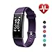 Produktbild LETSCOM Id130plus Fitness-Herzfrequenz-Monitor, Schrittzähler, Kalorienzähler, Smart-Armband für Kinder, Damen und Herren, Unisex, ID130Plus HR, violett, 17.4 * 8.8 * 1.8cm