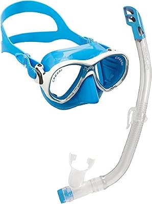 Cressi Sub S.p.A. C/Set Marea Kit de Randonnée Aquatique Mixte Enfant, Bleu, 7-13 Jahre