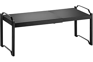 Wintem Scaffale Estendibile da Cucina in Metallo, Organizzatore Salvaspazio con Ripiani Regolabili per Armadio e Dispensa, Capacità 10kg