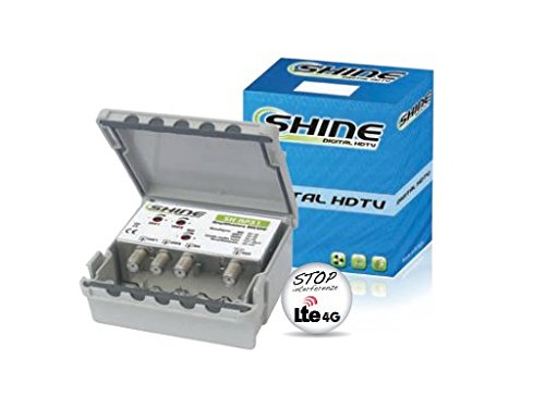 Amplificatore da palo 3 ing. (BIII 20dB+2xUHF 30dB) Livello di uscita 107dBµV - Immune dai disturbi LTE/4G - MADE IN EUROPE