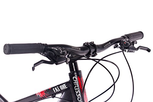 26″ Zoll FAT BIKE MOUNTAINBIKE FAHRRAD CHRISSON FAT ONE mit 24 Gang SHIMANO ALIVIO / ALTUS schwarz matt - 6