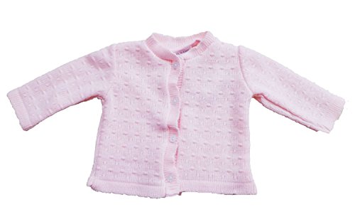 Baby Girls Pink Knitted Weave Design Cardigan (12-18 Months)